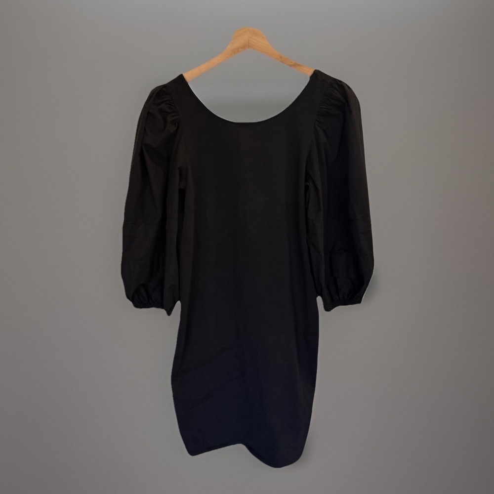 Nation LTD Calissa Black Size  Small Open Back Bow Puff Sleeve Mini Dress